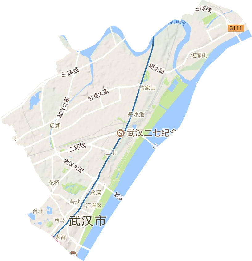 江岸区地形图