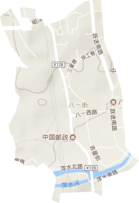 八一街街道地形图