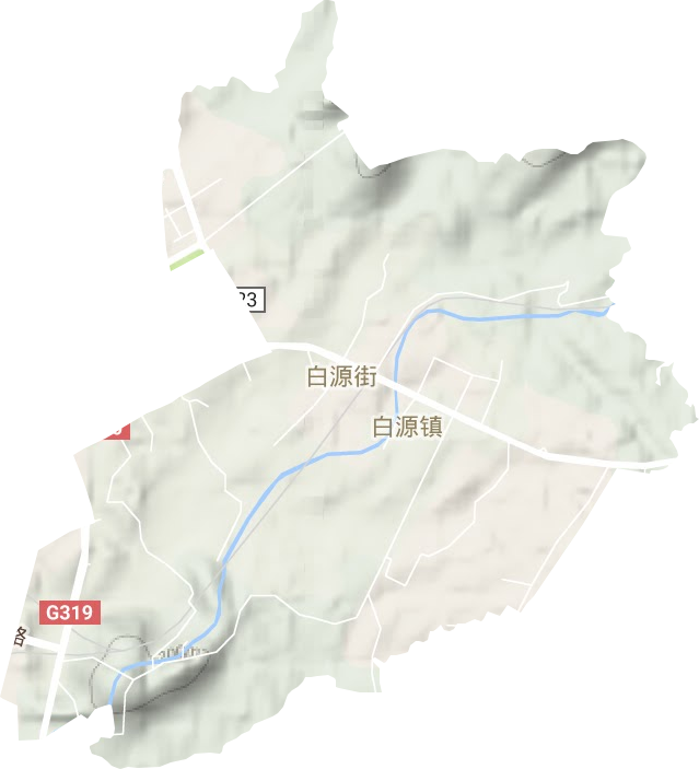 白源街街道地形图