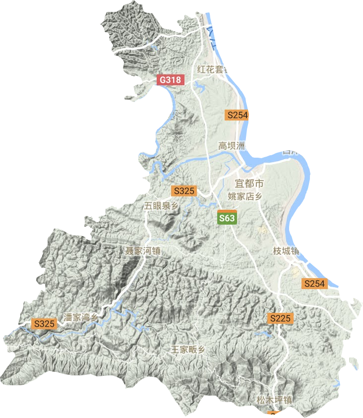 宜都市地形图