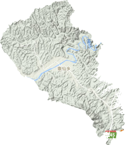 崇仙乡地形图