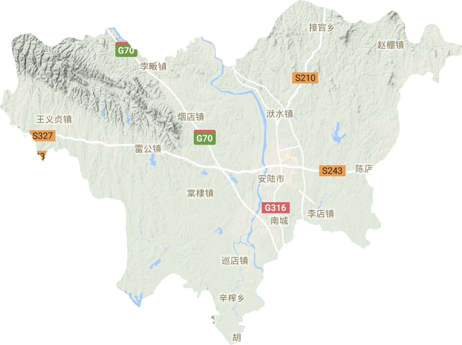 安陆市地形图