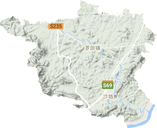 罗田镇地形图