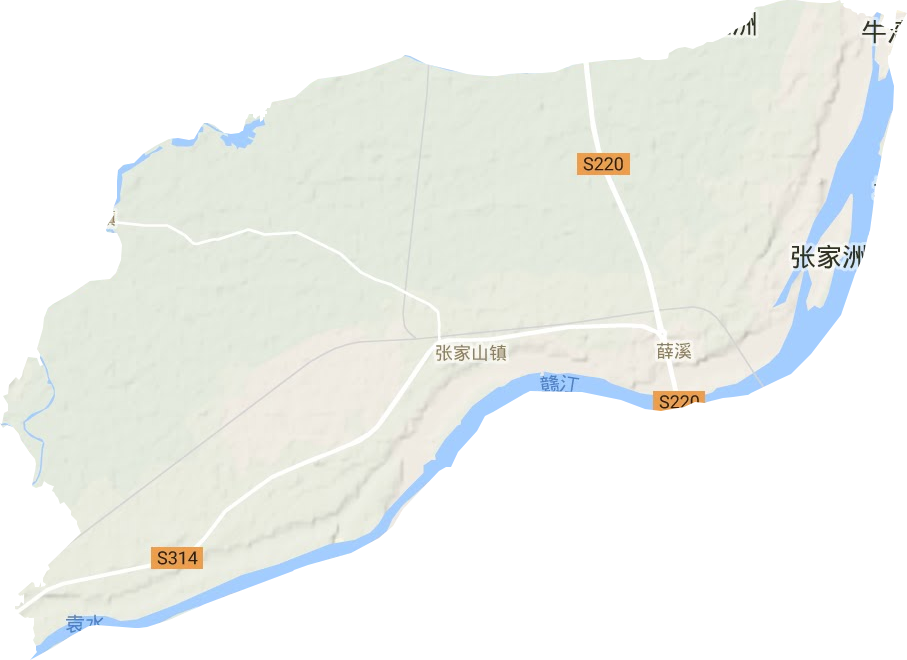张家山街道地形图