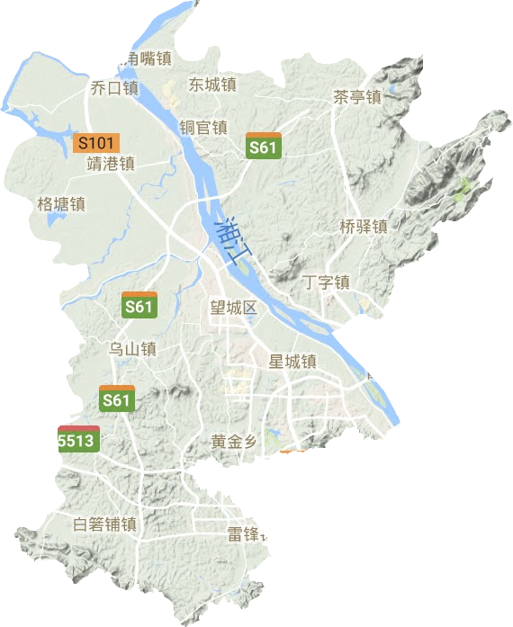 望城区地形图