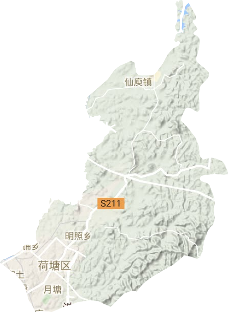 荷塘区地形图