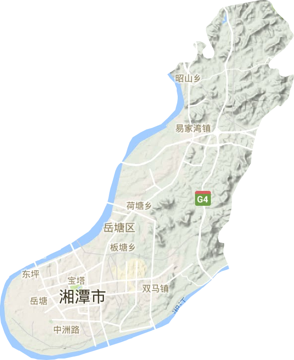 岳塘区地形图