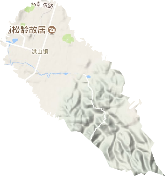 洪山镇地形图