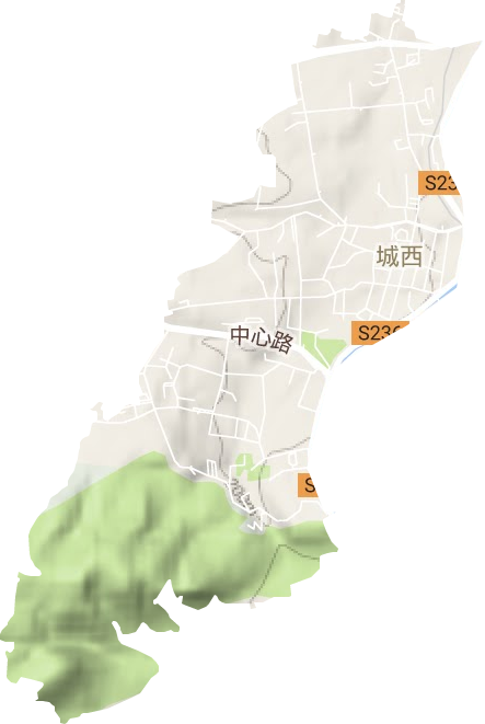 城西街道地形图