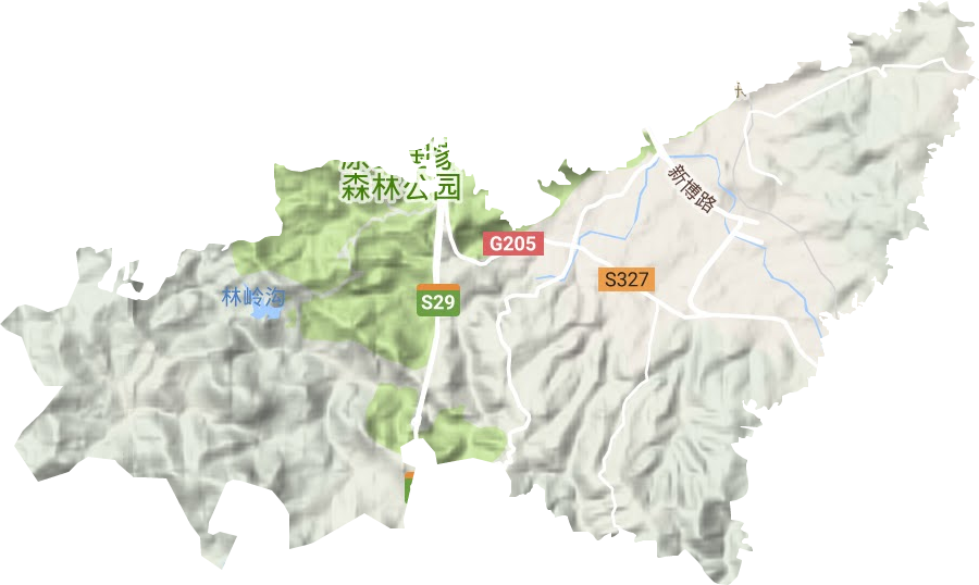山头街道地形图