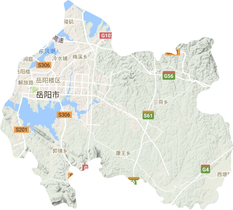 岳阳楼区地形图