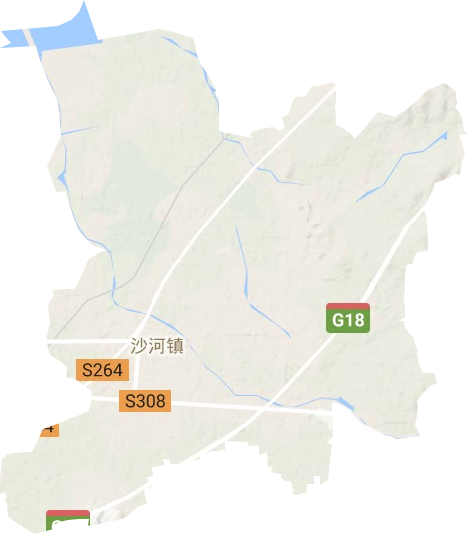 沙河镇地形图