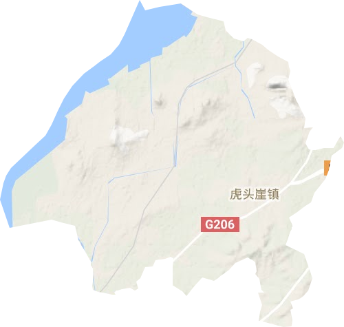 虎头崖镇地形图