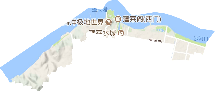 蓬莱阁街道地形图