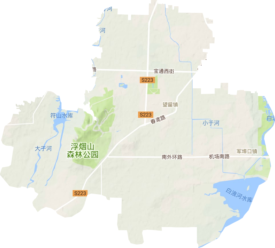 望留街道地形图