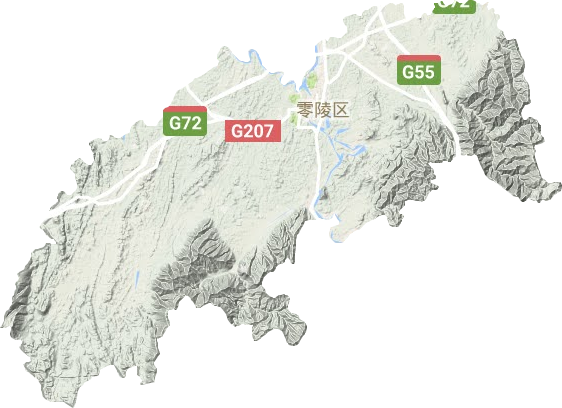 零陵区地形图