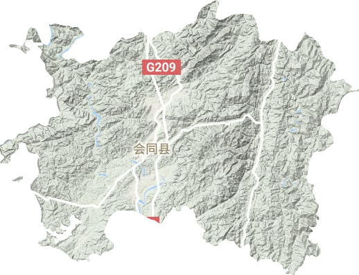 会同县地形图