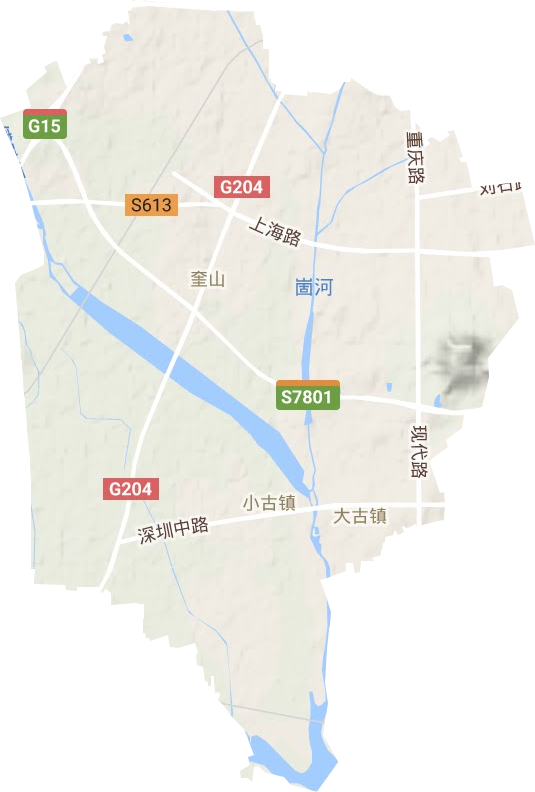 奎山街道地形图