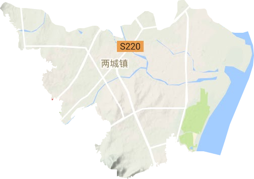 两城镇地形图