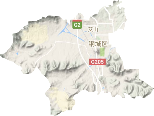 艾山街道地形图