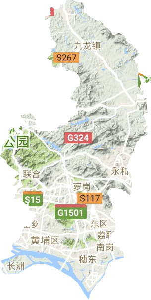 黄埔区地形图