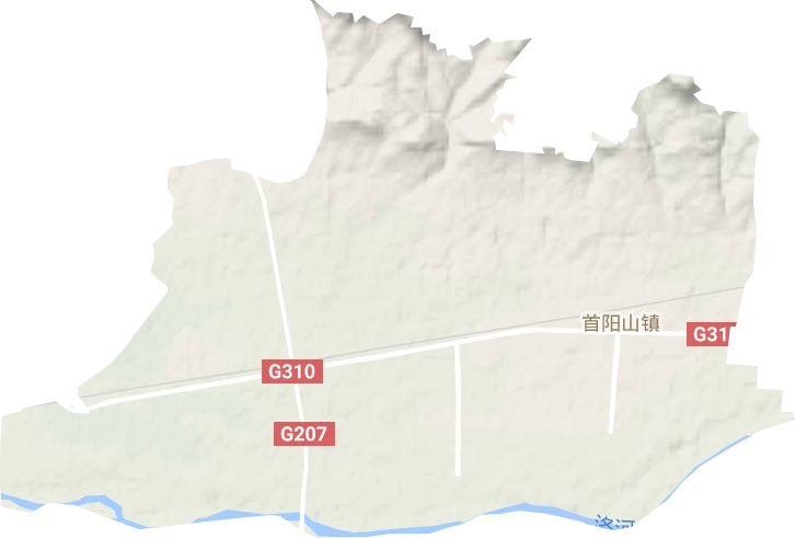 首阳山街道地形图