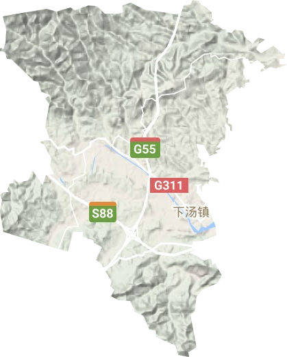下汤镇地形图