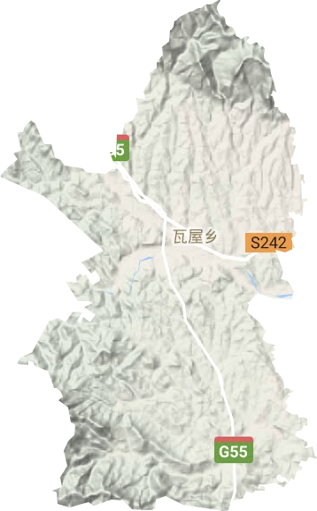 瓦屋乡地形图