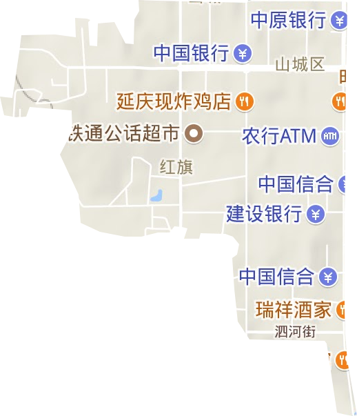 红旗街道地形图