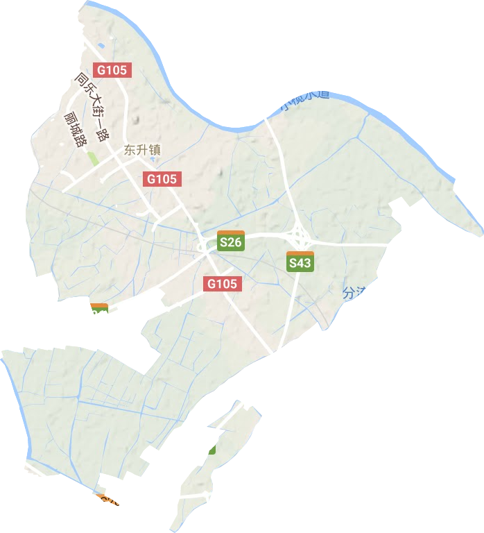 东升镇地形图