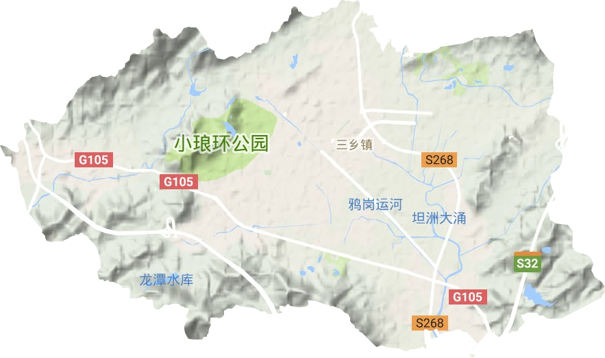 三乡镇地形图