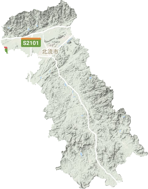 北流市地形图