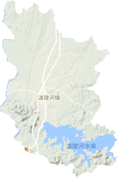 泼陂河镇地形图