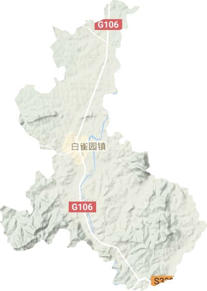 白雀园镇地形图