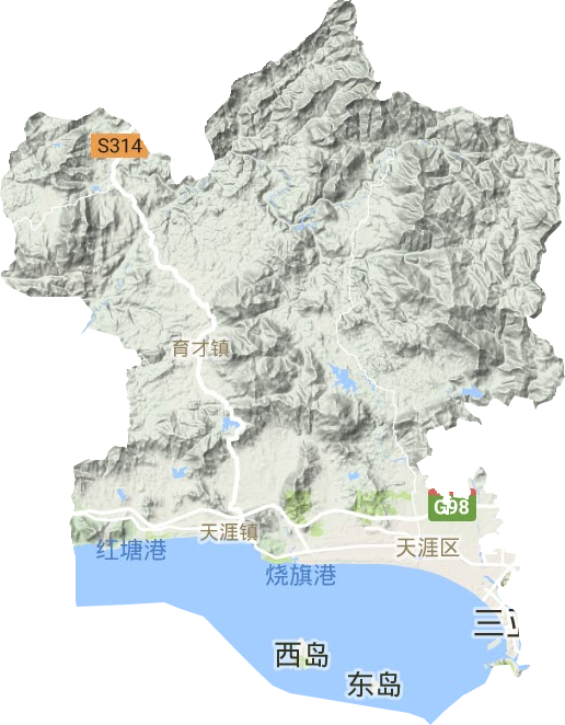 天涯区地形图