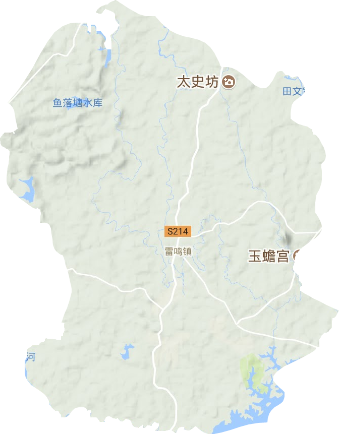 雷鸣镇地形图