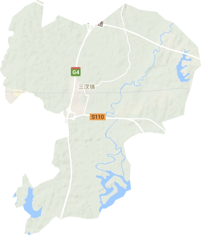 孝南区三汊镇地形图