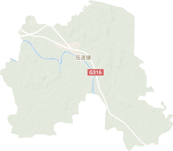 伍洛镇地形图