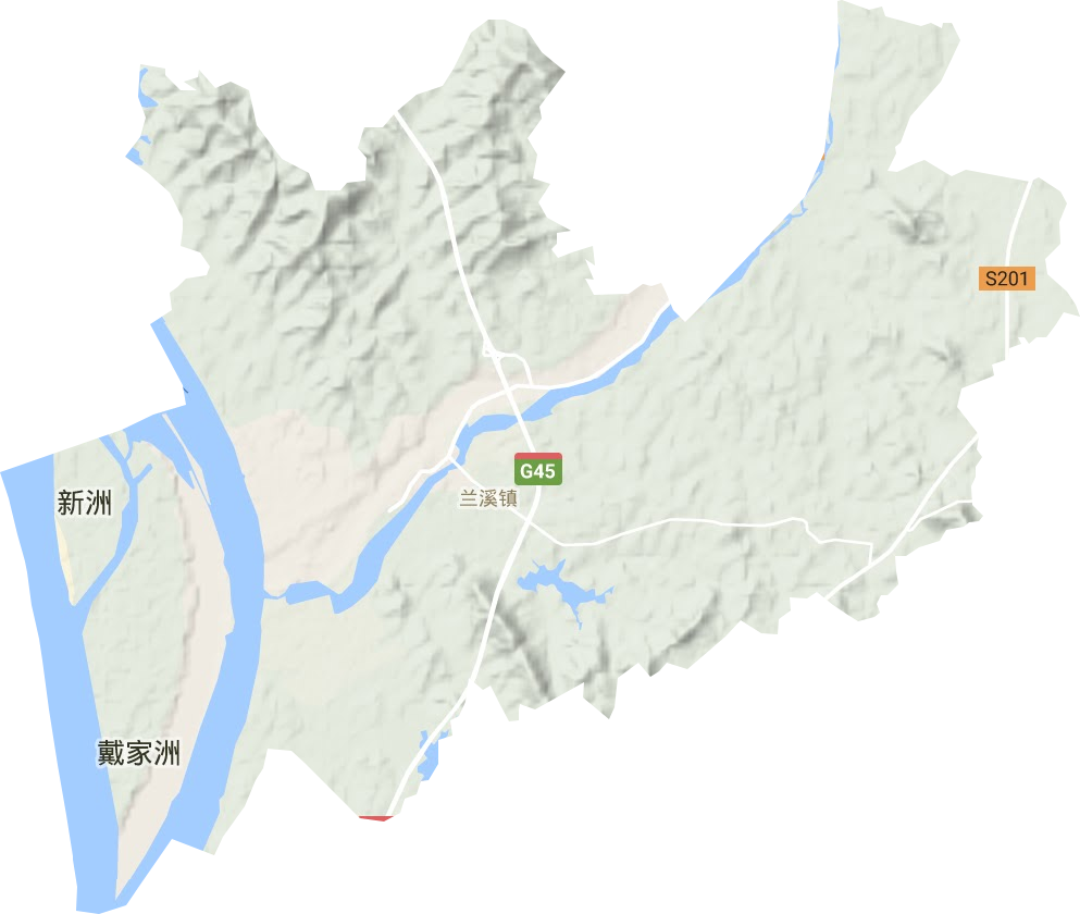 兰溪镇地形图