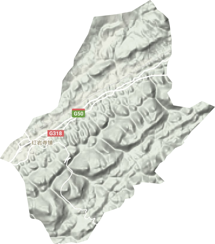 红岩寺镇地形图