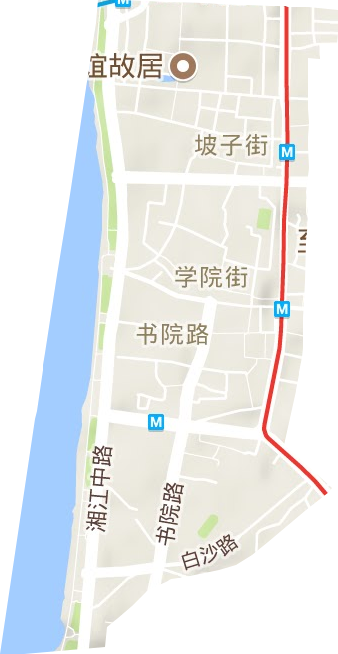 坡子街街道地形图