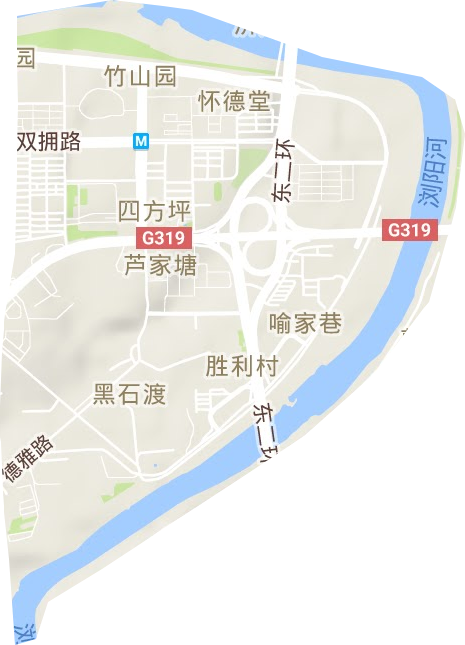 四方坪街道地形图