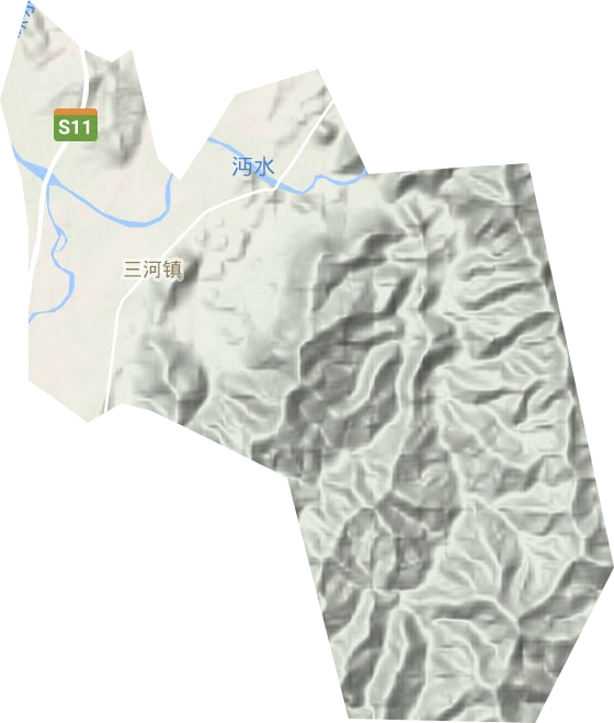 三河镇地形图