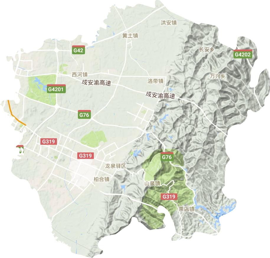 龙泉驿区地形图