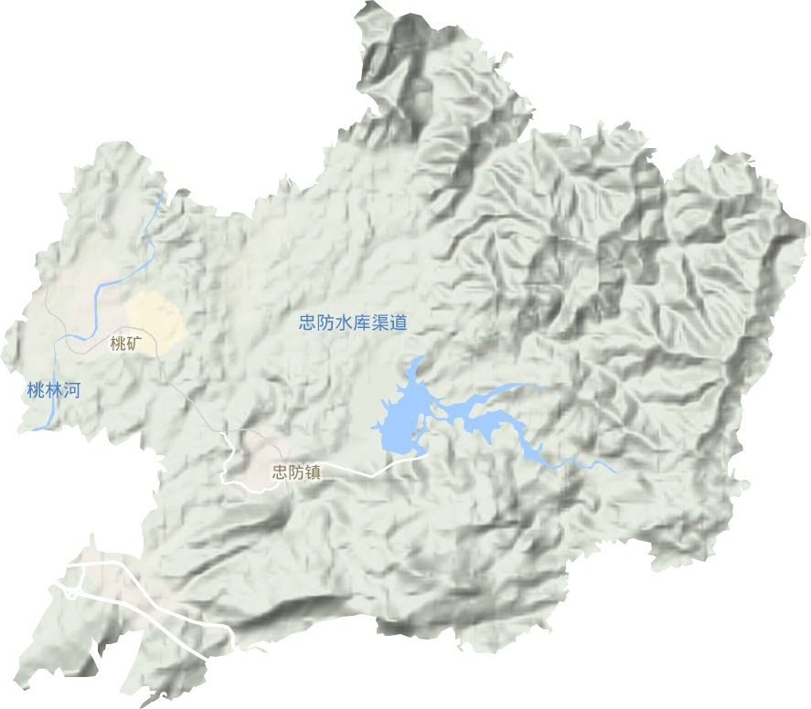 忠防镇地形图