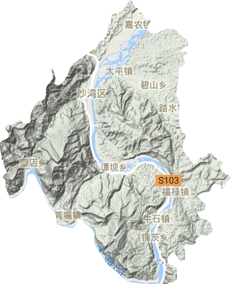 沙湾区地形图