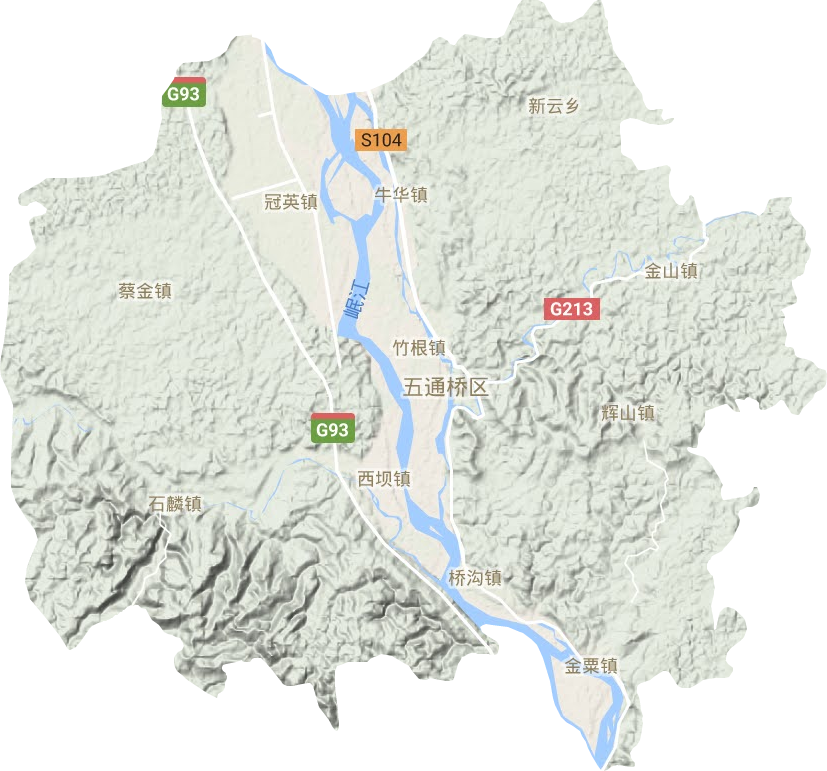 五通桥区地形图