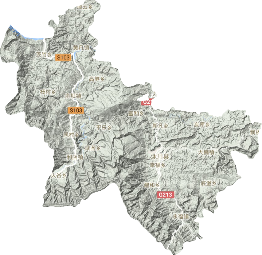 沐川县地形图