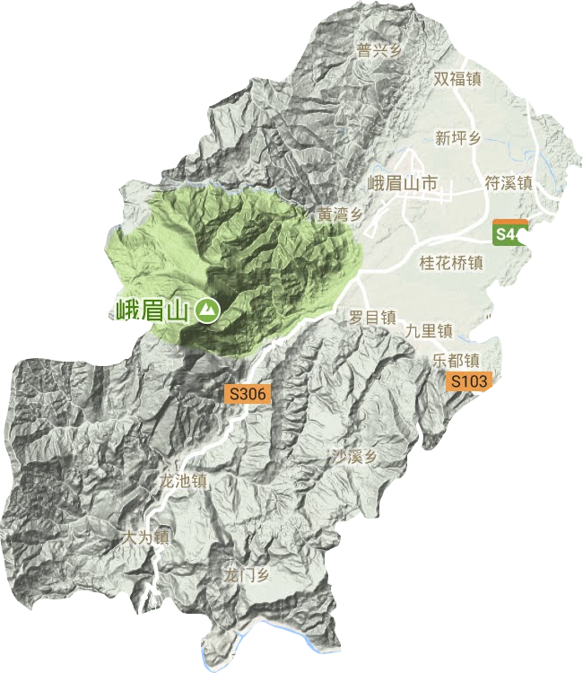 峨眉山市地形图
