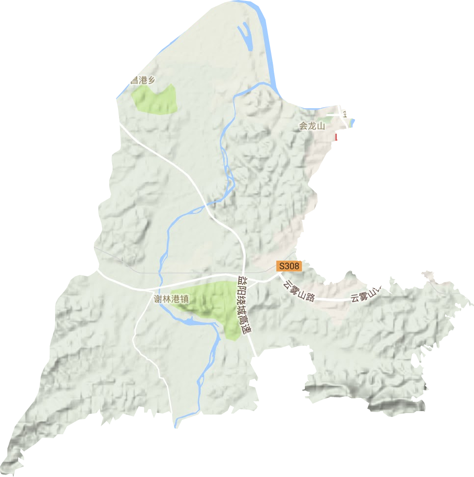 会龙山街道地形图